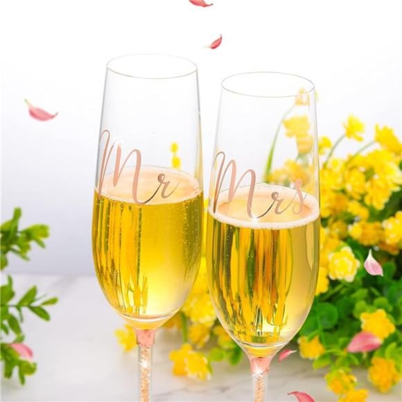 4 Piece Wedding Toasting Flutes and Cake Server Set Wedding Reception Supplies - Picture 5 of 6